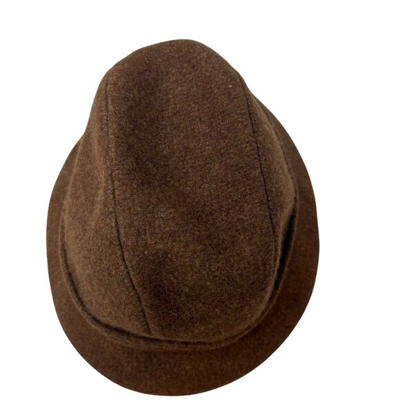 Kangol Design Tweed Wool Brown Fedora Walking Hat Cap 7 1/4 Vtg Retro England - Picture 6 of 8